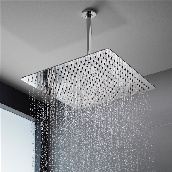Reno Contemporary Style Chrome Finish Rain Square Shower Head